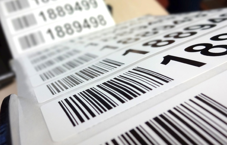 Barcodeetiketten mit Nummern